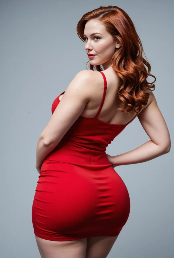 In this image we can see a woman standing and posing for a picture.